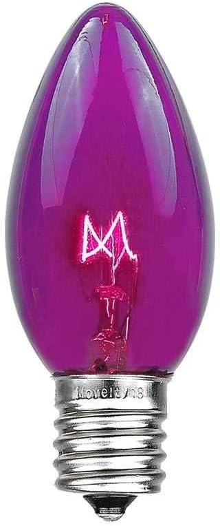Novelty Lights C9 Purple Christmas String Light Set - Outdoor Christmas Light String - Hanging Christmas Lights - Roofline Light String - Outdoor Patio String Lights - Brown Wire - 25 Foot