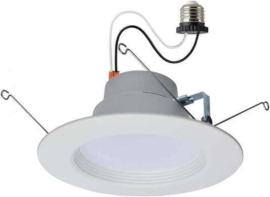 Satco LED Retrofit Downlight with Stepped Baffle, CCT and Wattage Selectable, 5-6 Inch Round, White
