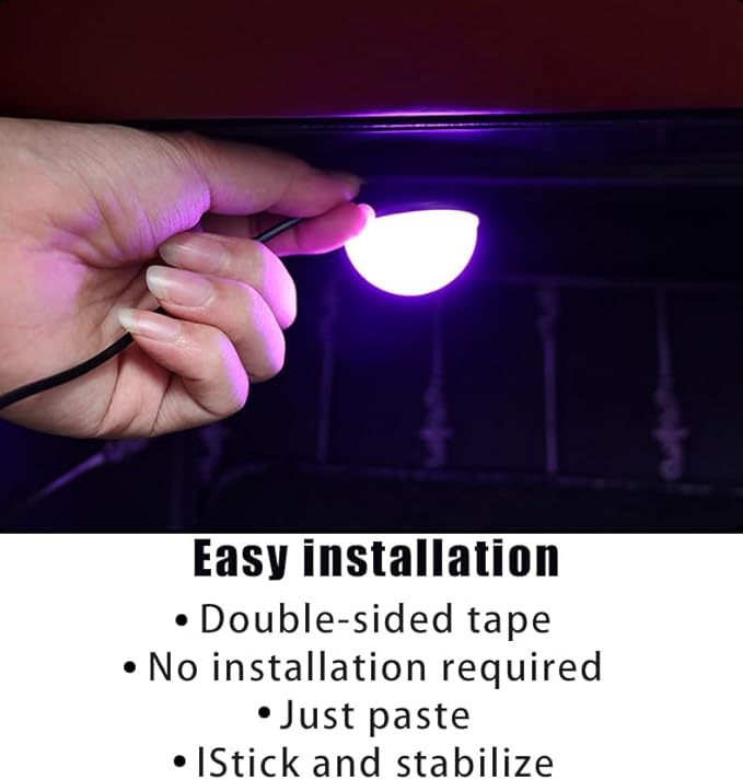 Car Interior LED Lights,Car Accessories, Automotive Ambient Neon Light Kit with USB Port, Gifts for Men and Women, 4 in 1 Decoration Lights for Car, Garden, Home, Party (ice/Blue)
