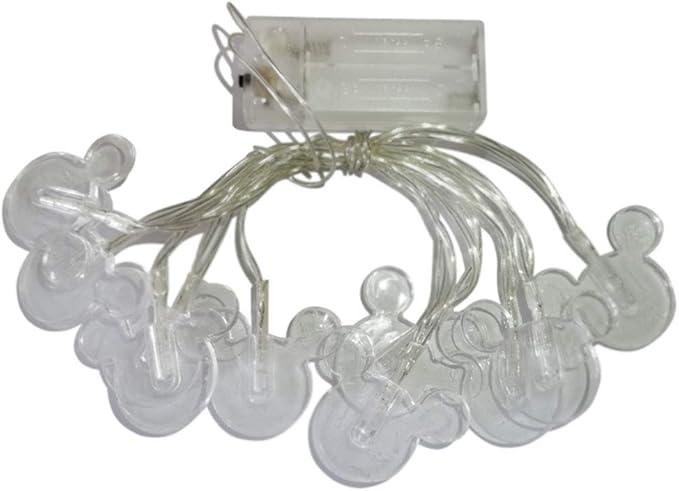 1.65m 10LEDs Decorative Cartoon Animal Mouse Night Mood Light Romantic Lamp for Home Indoor Bedroom Party Festival Décor(White)