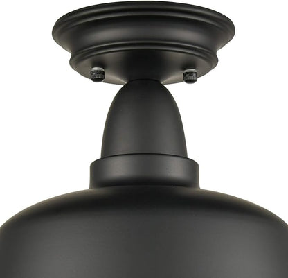Farmhouse Matte Black Ceiling Light Fixture Rustic Barn Intusrial Semi Flush Mount Ceiling Lights for Kitchen Dining Room Hallway Porch Foyer Entryway Laundry Corridor…