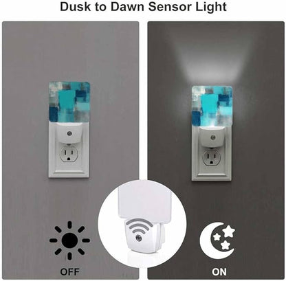 Wall Texture Night Light Turquoise Plug into Wall with Dusk to Dawn Light Sensors 0.5W Warm Nightlights for Bedroom Bathroom Hallway