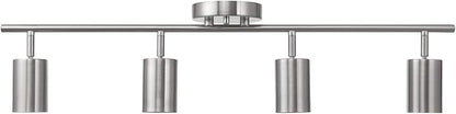 Globe Electric Pratt 4-Light Track Lighting, Brushed Nickel Finish, Bulb Not Included