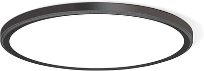 WKONCLDY 3200lm LED Flush Mount Ceiling Light, Super Slim 12 inch LED Ceiling Light, 5000K LED Ceiling Light for Bedroom, Living Room, Dining Room (Black, One Pack)