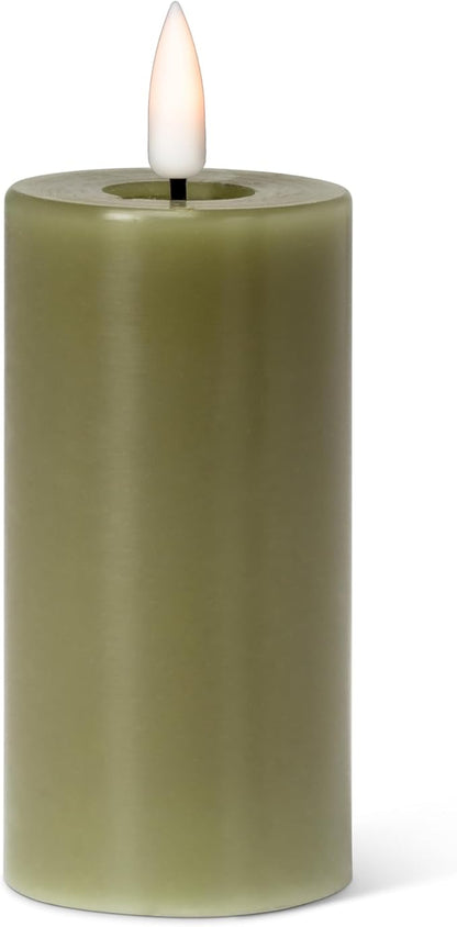 Abbott Collection Wax LED Flameless Pillar Candle - Green (2x4 H)