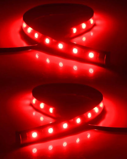 Keiurot 12V Led Light Strip 32CM Waterproof LEDs Light Strips for Cars Motorcycles Golf Cart Interior & Exterior Marine Boat Red Led Strip Lights 5050 18SMD,Pack of 4