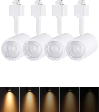 LEONLITE Studio Series 8.5W LED H Track Lighting Heads, ETL Listed, Dimmable Retail Track Light Heads for Store Shop Cafe, 600LM, CRI90, H Track Lighting, 2700K Soft White, Matte White, Pack of 4