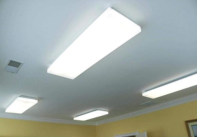 FAITHSAIL 60W LED Wraparound Light 4FT LED Office Lights, 7200 Lumens 4000K, 4 Foot Flush Mount Wrap Shop Puff Ceiling Lighting Fixtures for Garage Workshop, Fluorescent Light Replacement, 4 Pack