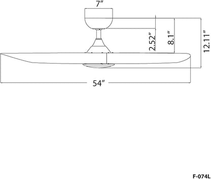 WAC Lighting Swirl 3-Blade Aluminum Smart Ceiling Fan in Soft Brass/Matte Black