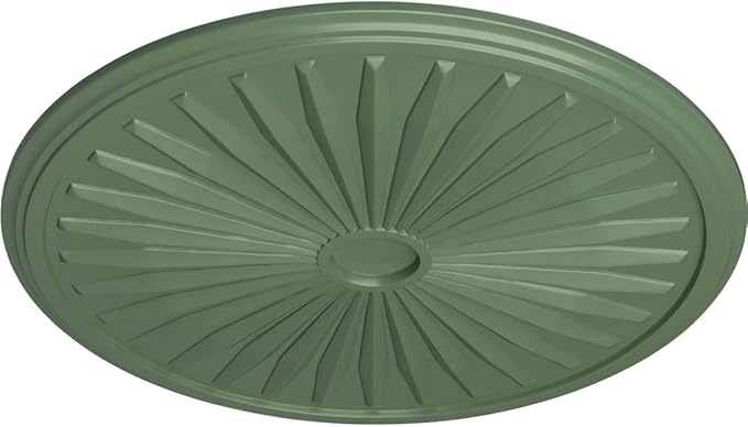 Ekena Millwork CM33LEAGF 33-1/8" x 3-1/2" x 1-3/8" Leandros Ceiling Medallion, Athenian Green
