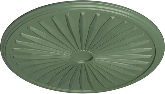 Ekena Millwork CM33LEAGF 33-1/8" x 3-1/2" x 1-3/8" Leandros Ceiling Medallion, Athenian Green