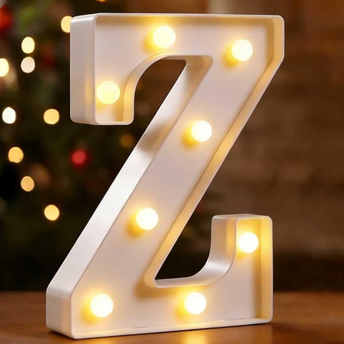 Small Led Marquee Letters, Light Up Letters, 8.58 Inch Led Letter Lights, Battery Powered Lighted Sign for Table, Party, Birthday, Christmas Decor (Letter Z)