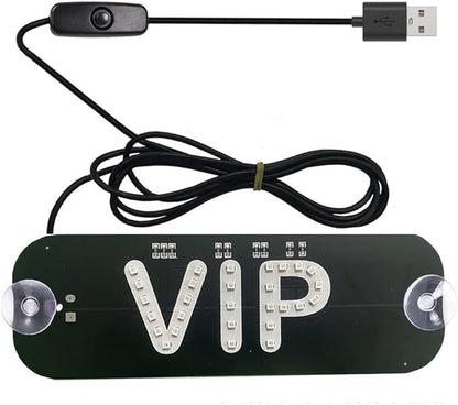 VIP Red Lights, Shared Car LED Sign, Rideshare Sign Decor with DC12V Car Charger Inverter, for Rideshare Driver, 6ft Cable (Red Light, USB Switch)