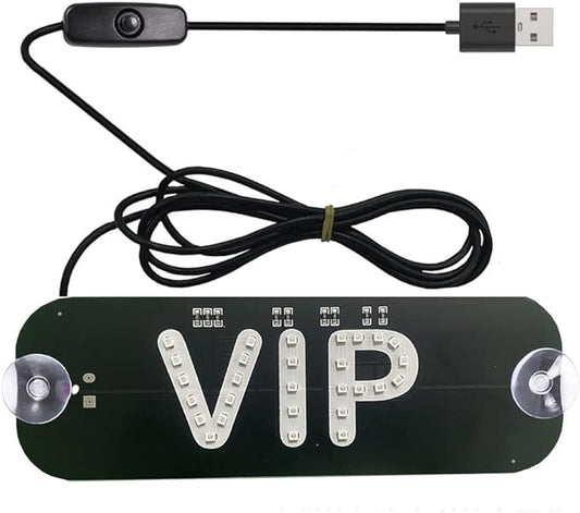 VIP Sign - Green Neon Lights, Lounge Decor with DC12V USB Car Charger Inverter for Bar, Hotel, Cafe, Rideshare Driver