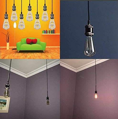 Kiven 3-Light H System Track Mini Pendant, Pearl Black Finish Lamp Holder Fitting, Rose Pendant Braided Fabric Flex Cord Length 31.5 in,TB0123-80CM