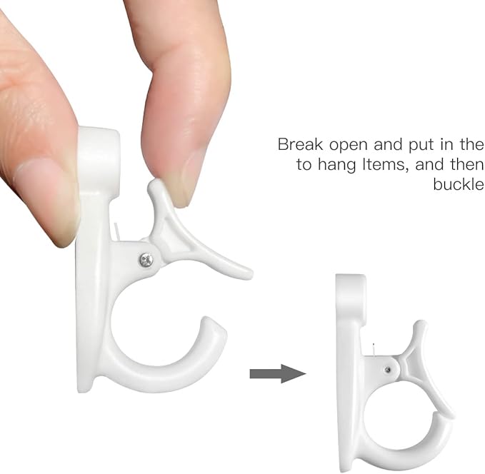 GEZIDEA Light Hanger Hooks,String Light Hooks,Screw-in Hooks for Hanging String Lights and Wire,Plants,Wind Chimes,Plastic,White,20 Pack
