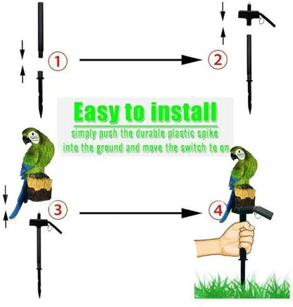 Solar Energy Red Parrot Light, Garden Decoration Resin Cute Animal Ground Lamp,Wireless Dusk to Dawn LED Sconce Lights Waterproof.