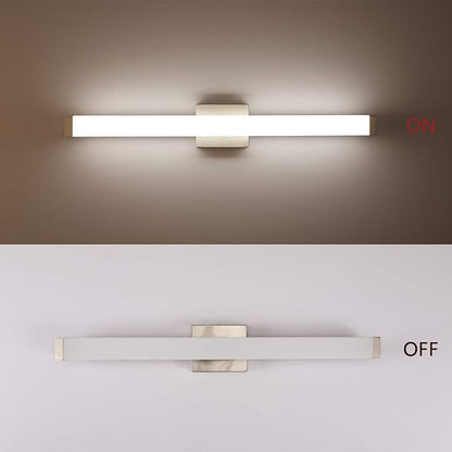 Bathroom Vanity Light Brushed Nickel Square LED 24 inch 14W 4000K Natural White Light Wall Bar Lighting Fixtures Over Mirror (Brushed Nickel, 33.5 inch)