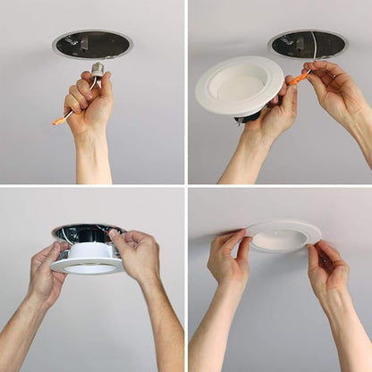 HALO RL 5/6 inch LED Recessed Lighting Integrated Ceiling Light Retrofit Trim at 3000K Soft White RL560WH9930R