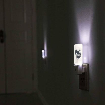 LED Night Light Plug into Wall with Dusk to Dawn Light Sensor White Energy Efficient Poultry Thanksgiving Day Turkey Nightlight for Bedroom Bathroom Hallway Living Room Kitchen
