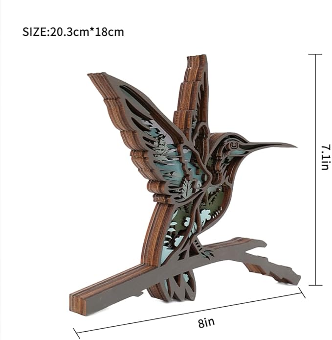 3D Wooden Animal Carving LED Night Light, Wood Carving Light, Modern Home Decoration, Decorative Tables, Cabinets, Living Rooms, Bedrooms, Offices, Farmhouses, Bookshelves, Perfect Holiday Gifts