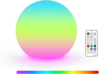LOFTEK 3-inch Rechargeable LED Ball Lights, Sphere Night Light, 16 RGB Color Glowing Mood Lighting, IP65 Waterproof Ambient Light for Home Bedroom Patio Pool Bathtub Decorative Lighting, 1 Pack