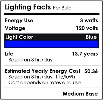 Sunlite 81467 LED PAR20 Colored Recessed Light Bulb, 3 Watt (50w Equivalent), Medium (E26) Base, Floodlight, ETL Listed, Blue, 1 Count