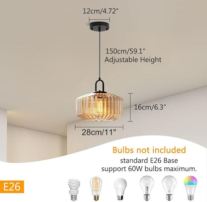 Amber Glass Pendant Light fixtures Dining Room Mid Century Modern Pendant Light Blown Globe Shade Design Kitchen Large Glass Pendant Lights Above Table Vintage Ceiling Pendant Light