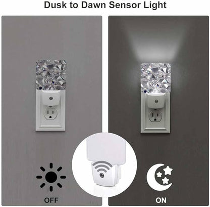 Crystal Night Light Abstract 3D Clear Texture 0.5W Night Lights Auto LED Lamp Energy Saving Square Lights for Room Bedroom Bathroom