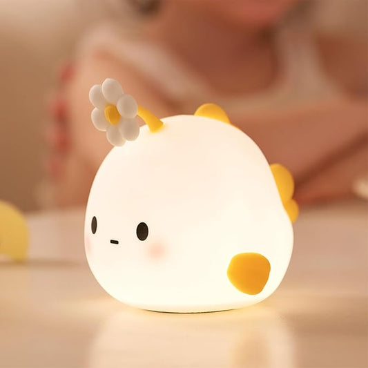 Angler Fish Night Light for Kids, Cute Anime Fish Lamp Gifts for Baby Boys and Girls, Touch Adjustable Squishy Silicone Nursery Night Lights with Timer, Rechargeable Kids Lamp Kawaii Sea Themed Decor