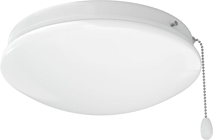 Progress Lighting 2-Light Ceiling Fan Light Kit for AirPro Collection Ceiling Fans, Modern Tranisitonal Style with Wide Low Profile Opal Glass Diffuser, Includes 2 LED Light Bulbs, White