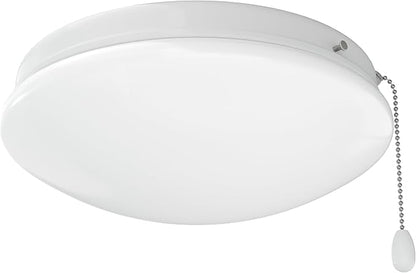 Progress Lighting 2-Light Ceiling Fan Light Kit for AirPro Collection Ceiling Fans, Modern Tranisitonal Style with Wide Low Profile Opal Glass Diffuser, Includes 2 LED Light Bulbs, White