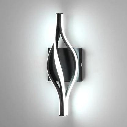 DELIPOP Modern Wall Sconces, Spiral LED Wall Sconce Lighting, 6500K Cool White Wall Light for Bedroom, Bathroom, Living Room, Hallway