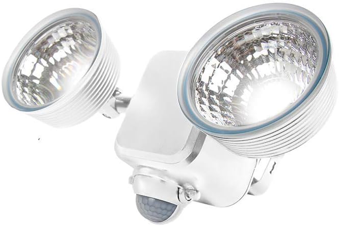 Limitless Innovations Lumenology Dual Security Motion Sensor Spotlights with Adjustable Heads and Sensitivity - Ultra-Bright 1,000 Lumen LED Flood Light - Waterproof/Outdoor (White)