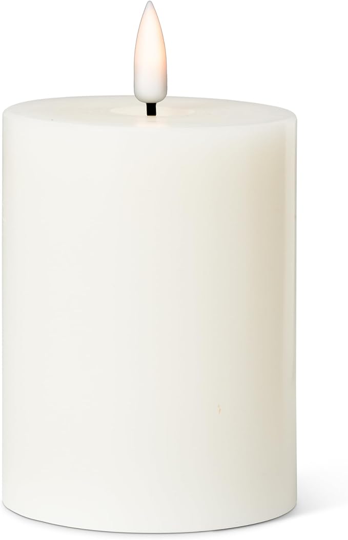 Abbott Collection Wax LED Flameless Pillar Candle - Sand (3x4 H)
