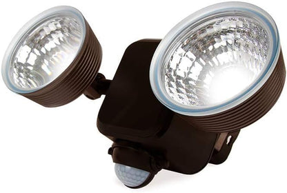 Limitless Innovations Lumenology Dual Security Motion Sensor Spotlights with Adjustable Heads and Sensitivity - Ultra-Bright 1,000 Lumen LED Flood Light - Waterproof/Outdoor (Dark Bronze)