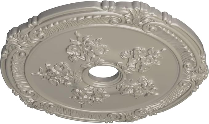 Ekena Millwork CM26ATPWS - 26"OD x 3 3/4"ID x 1 1/2"P Attica with Rose Ceiling Medallion (Fits Canopies up to 4 1/2") - Ceiling Medallion, Pearl White