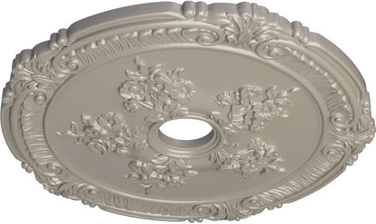Ekena Millwork CM26ATPWS - 26"OD x 3 3/4"ID x 1 1/2"P Attica with Rose Ceiling Medallion (Fits Canopies up to 4 1/2") - Ceiling Medallion, Pearl White