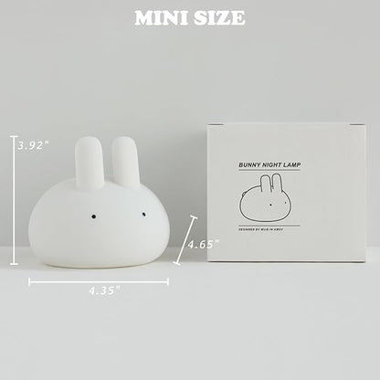 Minimalist Bunny Night Light for Kids, Cute Rabbit Dimmable Nightlight, Tap Control Silicone Bedside Lamp with 15/30min Timer, LED Rechargeable Animal Lamp for Toddler Boys Girls Nursery Decor (Bunny)