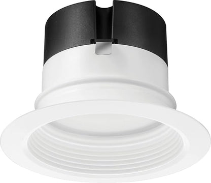 Juno E Series 4" LED Ceiling Light, Baffle Trim Recessed Lighting with 5-in-1 Switchable White Color, 700 Lumens, Wet Rated LED Downlight, Dimmable, White, 1-Pack