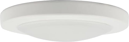 Design House 588160 Paxton Modern Integrated LED Disk Light Indoor/Outdoor Ceiling Flush Mount Dimmable with White Lens Shade for Bathroom Entryway Living Room, White, Satin Nickel