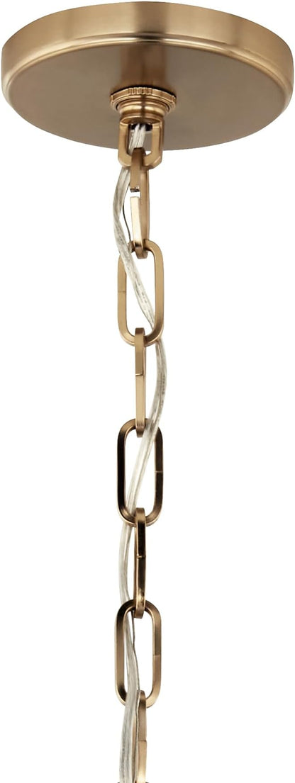 Kichler Etcher 2-Light Pendant Light Fixture, Kitchen Island Hanging Light with Etched Painted White Glass Diffuser in Black and Champagne Bronze (22.5" x 18"), 52711BK