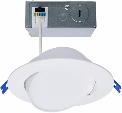 Satco CCT Selectable LED Low Profile Directional Downlight with Remote Driver, 6 Inches, White