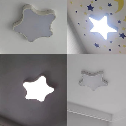 LED Ceiling Light Fixture, Modern Pentagram Recessed Ceiling Lights, 3000K-6000K Dimmable Light, Close to Lighting Flush Mount Living Room Pendant Lamps (White, 12inch)