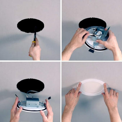HALO SMD4R6927WHDM SMD 4 in. Integrated LED Recessed Round Trim Downlight Direct Mount 90 CRI 2700K CCT, White