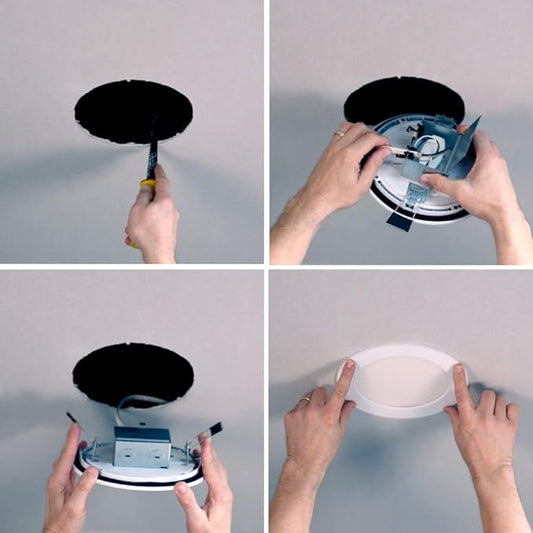 HALO SMD4R6927WHDM SMD 4 in. Integrated LED Recessed Round Trim Downlight Direct Mount 90 CRI 2700K CCT, White