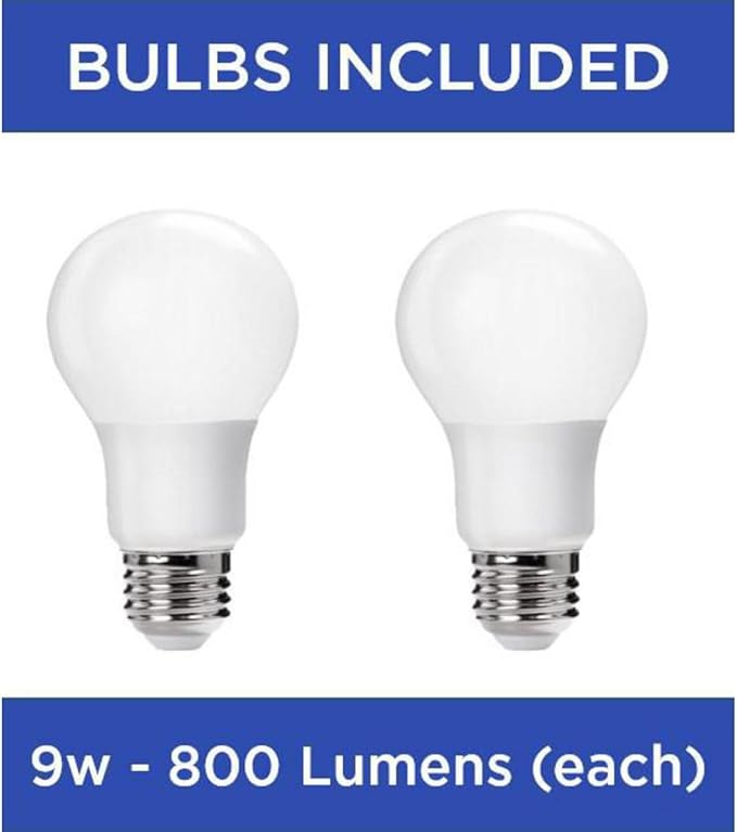 Progress Lighting 2-Light Ceiling Fan Light Kit for AirPro Collection Ceiling Fans, Modern Tranisitonal Style with Wide Low Profile Opal Glass Diffuser, Includes 2 LED Light Bulbs, Polished Chrome