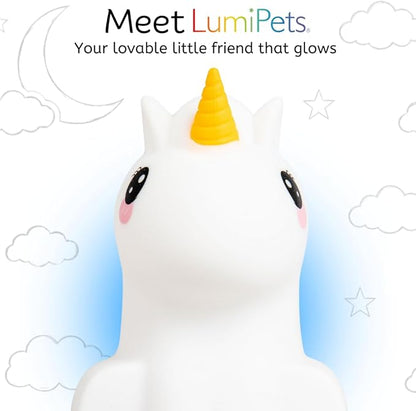 Lumipets Remote Control Silicone Night Light for Kids - Unicorn Design with 9 Soft Colors & Sleep Timer - Rechargeable, Battery-Operated Lamp for Bedroom | Baby Nursery, Toddler, Girls, Boys