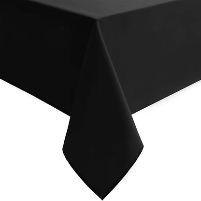 Hiasan Black Rectangle Tablecloth - 70 x 90 Inch - Waterproof & Wrinkle Resistant Washable Fabric Table Cloth for Dining, Party and Outdoor use