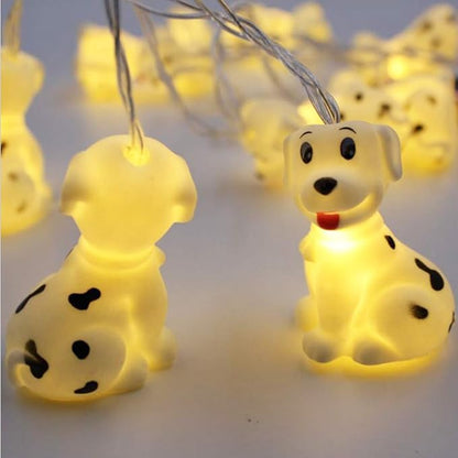 5.9ft/1.8M 10 LEDs Cute Animal Dog String Lights,Battery Powered Lights for Home Party, Children Kids Bedroom,Children Room,Nursery,Library or Any Kids Party Decoration.